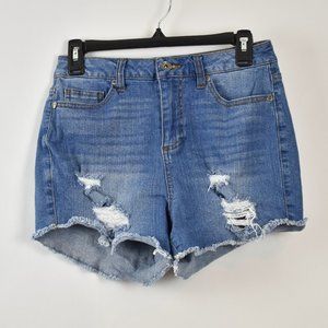 Blackheart Medium Wash Distressed High Rise Denim Jean Shorts Size 3